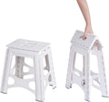 Folding Step Stool 15IN Tall Plastic Foldable Step Stool for Camping Picnic and Home, 1 Pack, Collapsible Stool for Adults, White