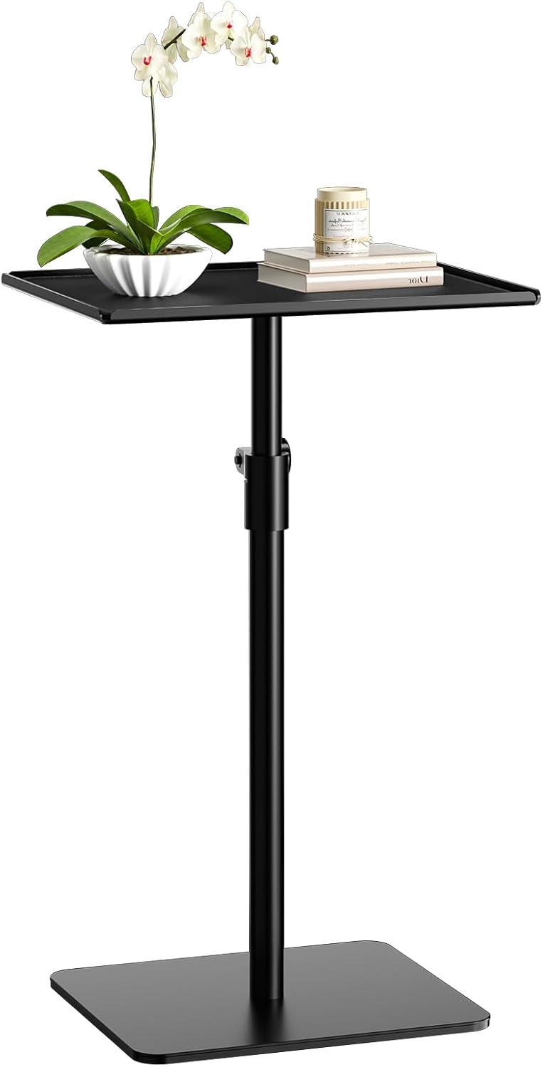 RCHYFEED Height Adjustable Side Table Metal End Table with Tray, 17-29.6 in
