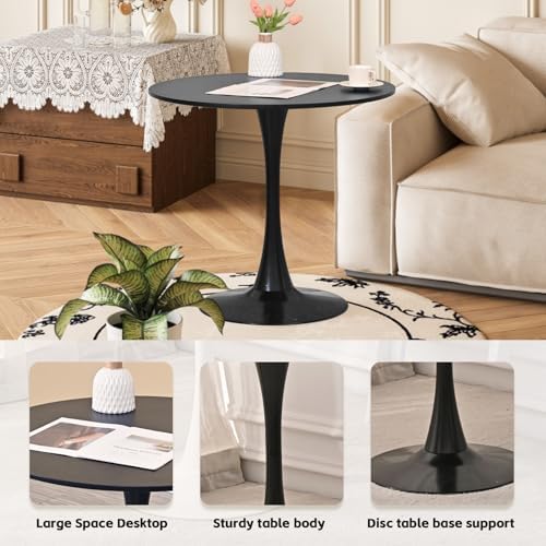 24" Small Round Kitchen Table Set for 2 with Velvet Upholstered Chairs