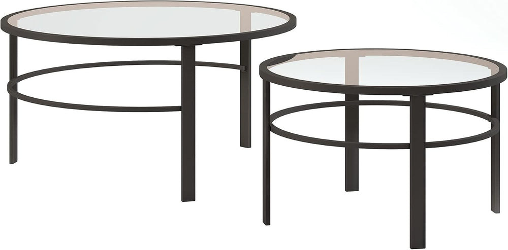 Henn&Hart 36" Modern Coffee Table, Black