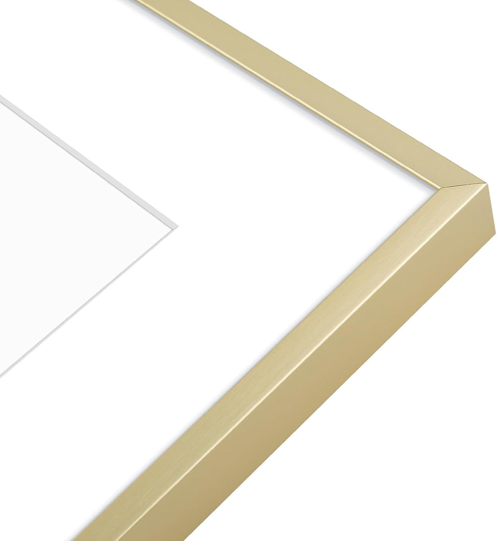 Golden State Art 7 Pack Gold Aluminum Frame with White Mat, Real Glass