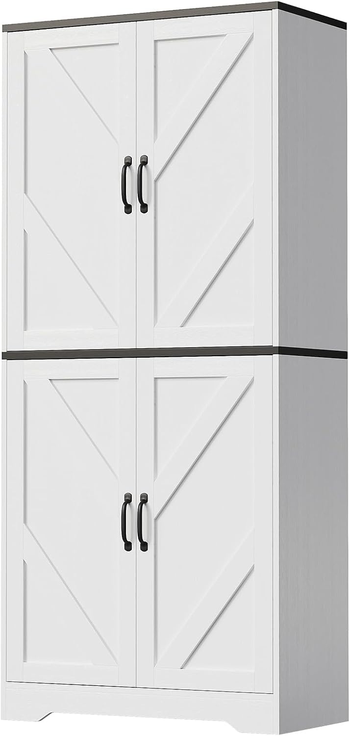IDEALHOUSE 70" Kitchen Pantry Storage Cabinet with 3 Adjustable Shelves