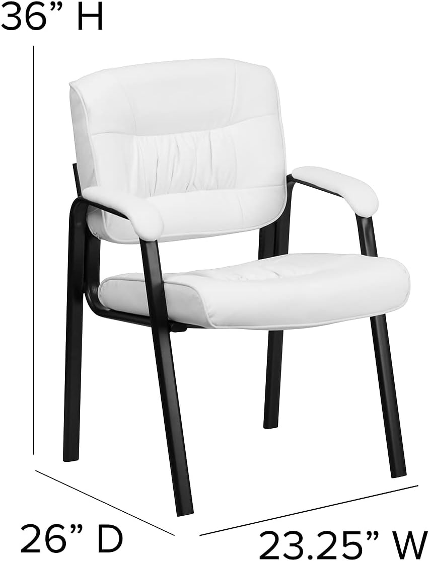 Flash Furniture LeatherSoft Reception Chair, White/Black