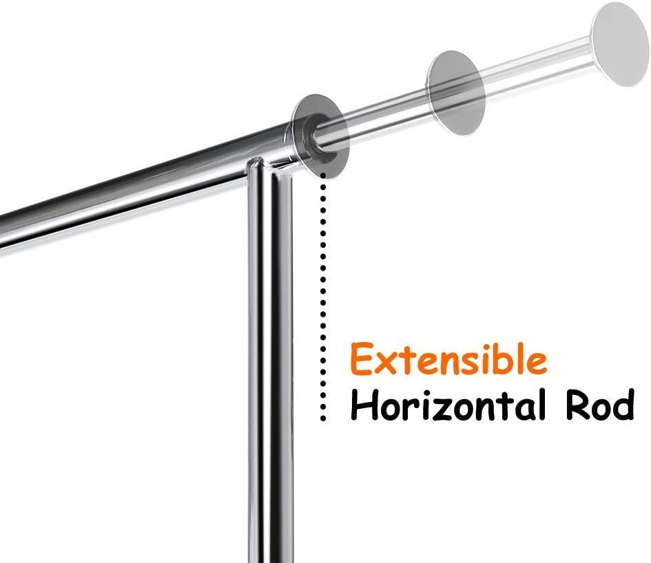 HOKEEPER Clothes Rack with Lockable Wheels Height Adjustable