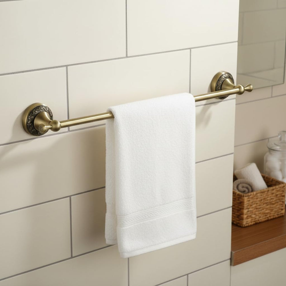 Flybath 20 Inch Towel Bar Brushed Brass Antique Wall Mount for Bathroom
