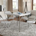 Flash Furniture Elon Square Plastic Folding Table, Portable Dining Card Table for 4 People, Indoor-Outdoor Use, 34.25", Granite White