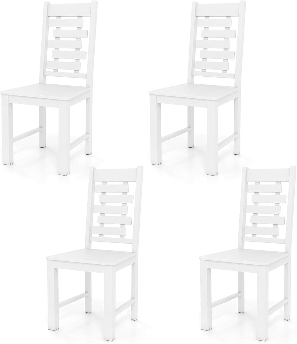 POWERSTONE Wooden Dining Chairs Set of 4, Modern Kitchen Chairs, White
