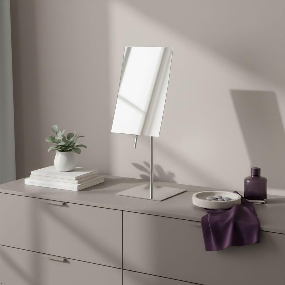 JERDON 5" x 8" Tabletop Makeup Mirror - 3X Magnification - Chrome -...
