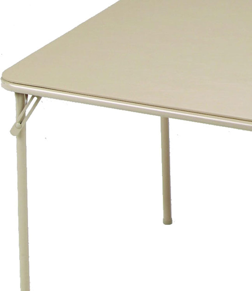 Sudden Comfort Square Folding Dining Card Table, Buff Tan, 34 x 34 x 28 In