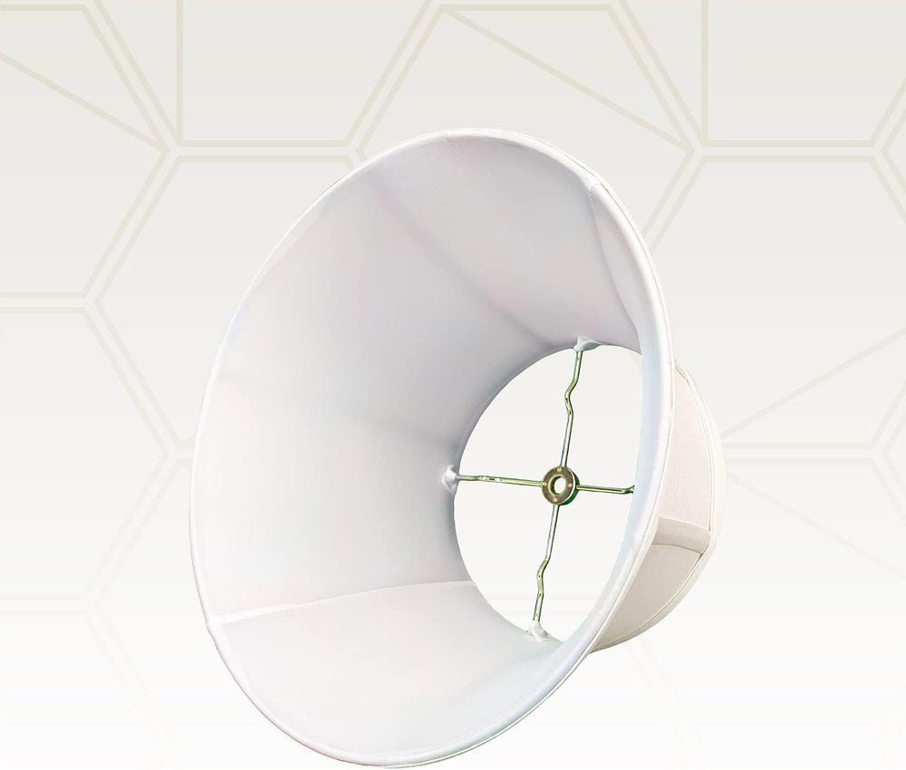 Royal Designs Shallow Drum Bell Billiotte Lamp Shade, White, 13 x 19 x 11.26 ...