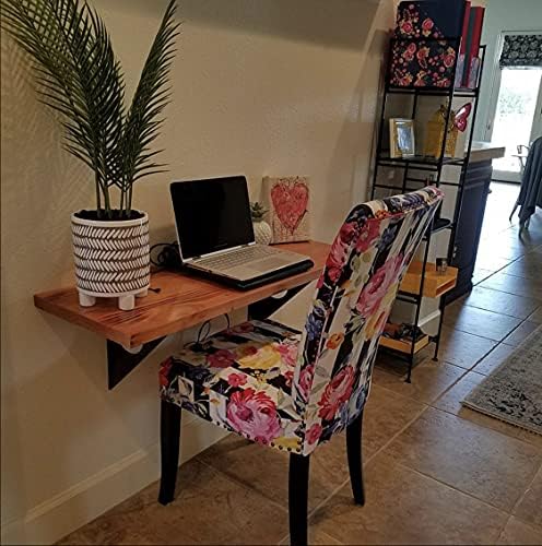 Industrial Rustic Wall-Mounted Table, Dining Table Desk, Pine Wood Wall-Mounted Bar Tables (40"X18")
