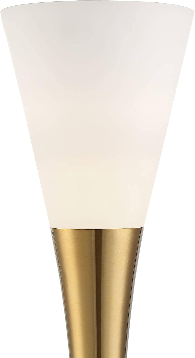 Piazza 72 1/2" Tall Brass and Black Torchiere Floor Lamp