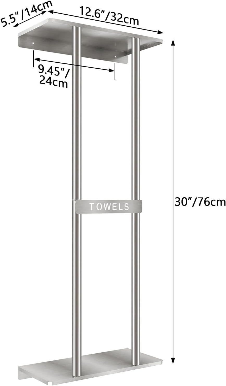 STWWO Bathroom Towel Storage for Bathroom, Wall Towel Rack for Rolled Towels,...