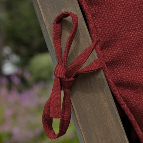 Arden Outdoor Tufted Dining Chair Cushion, 21x40, Ruby Red