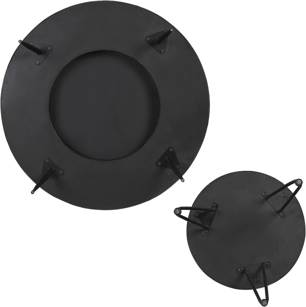 RUSTOWN Farmhouse Round Coffee Table Set of 2, Cocktail Table Sets