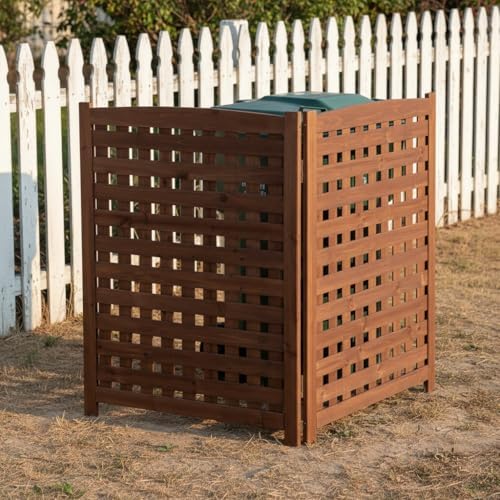 Knocbel Privacy Screen Solid Wood Decorative Fences Air Conditioner Fence Tra...