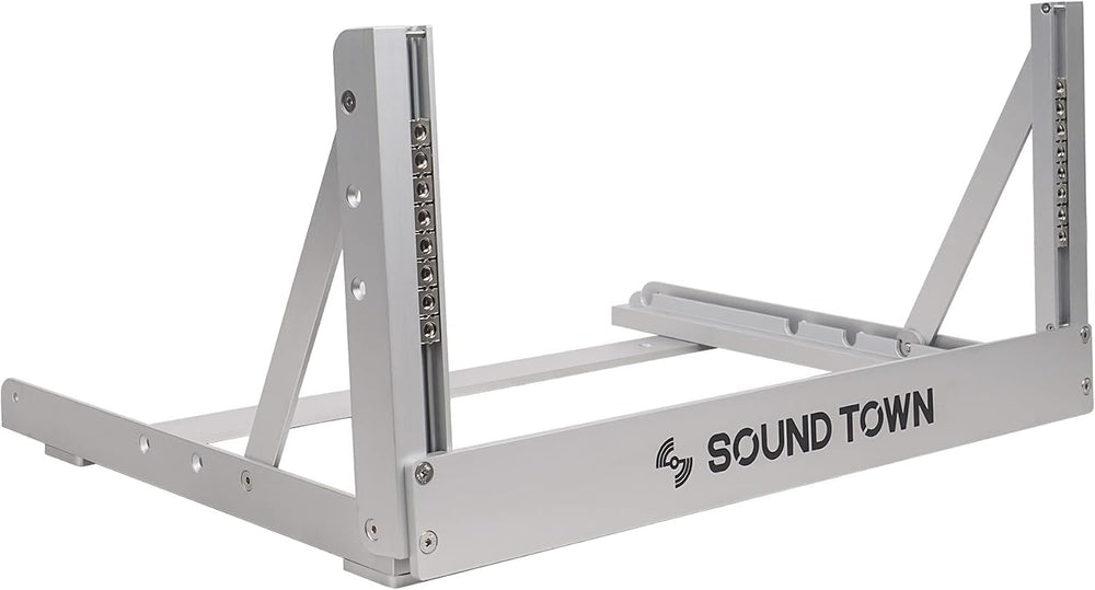 Sound Town 4U Aluminum 2-Post Desktop Open-Frame Rack, Angle Adjustable, for ...