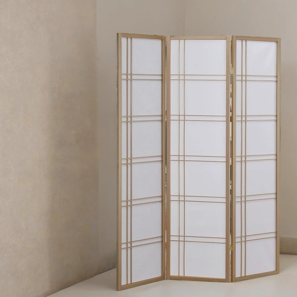 GTU Furniture Japanese Style 3 Panels Wood Shoji Room Divider Screen Oriental...