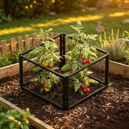 Zhongma Decorative Metal Garden Fence, Pack of 4pcs, Total 26" H x 97.5&...