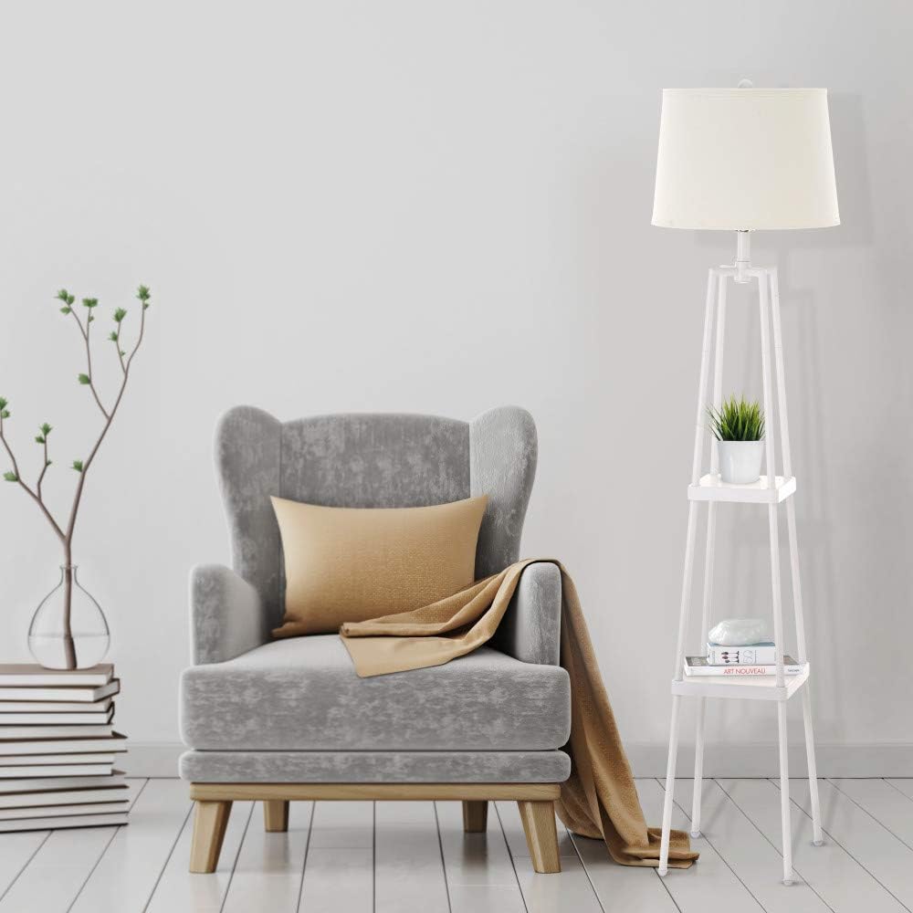Catalina Lighting 19305-001 Modern Etagere Floor Lamp with Shelves, Standing ...