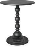 Metal Small End Table,Round Side Table for Living Room,Black,13.8" Lx20.5”H
