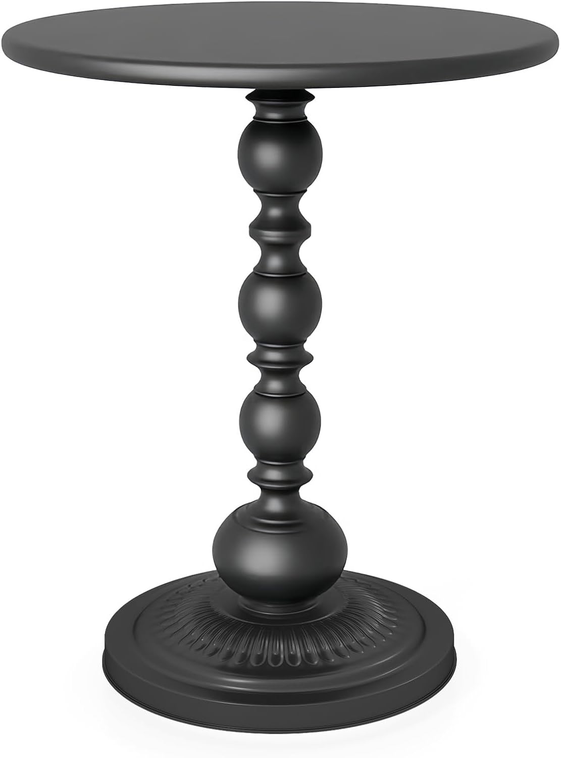 Metal Small End Table,Round Side Table for Living Room,Black,13.8" Lx20.5”H