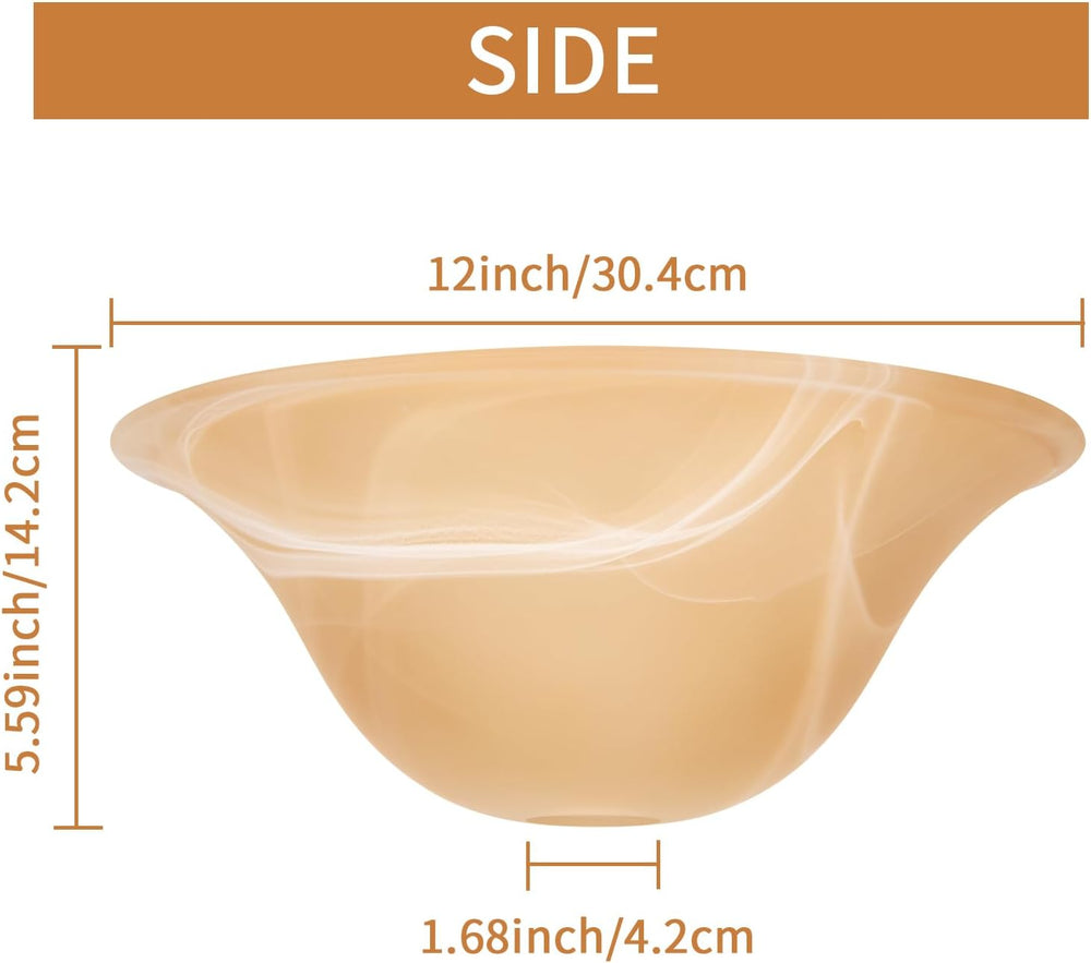 Glass Bowl Shade Replacement for Torchiere Floor Lamp, Standing Lamp Replacem...