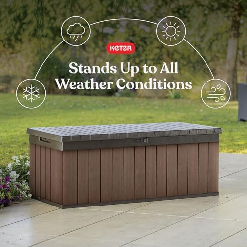 Keter Darwin 100 Gallon Resin Large Deck Box - Organization and Storage for P...