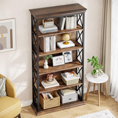 Tribesigns 6-Tier Bookcase, 71 Inches Industrial Bookshelves and Bookcase