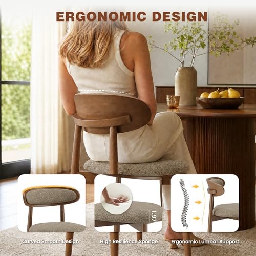 Dining Chairs Set of 4, Upholstered Dining Room Chairs with Solid Wood Legs