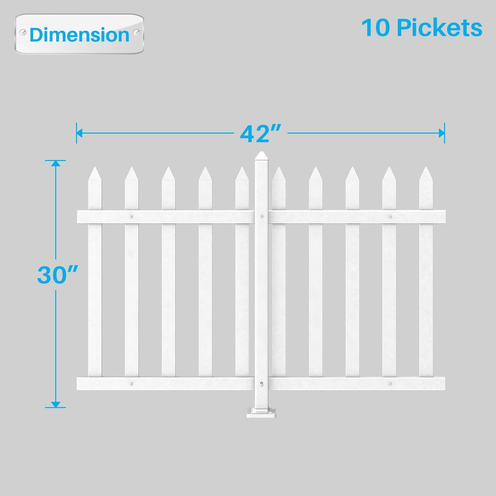 Patio Vinyl Picket Fence Panels 30/ High x 84/ Wide White PVC Decorative for ...