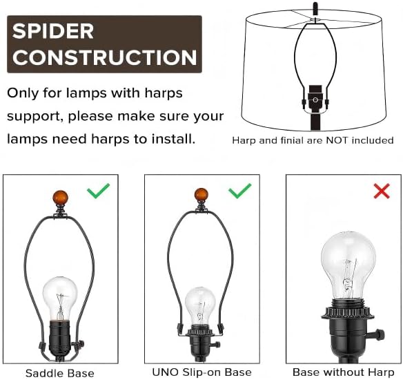 GO&SO Set of 2 Brown Medium Drum Lamp Shades 13" Top x 13" Bott...
