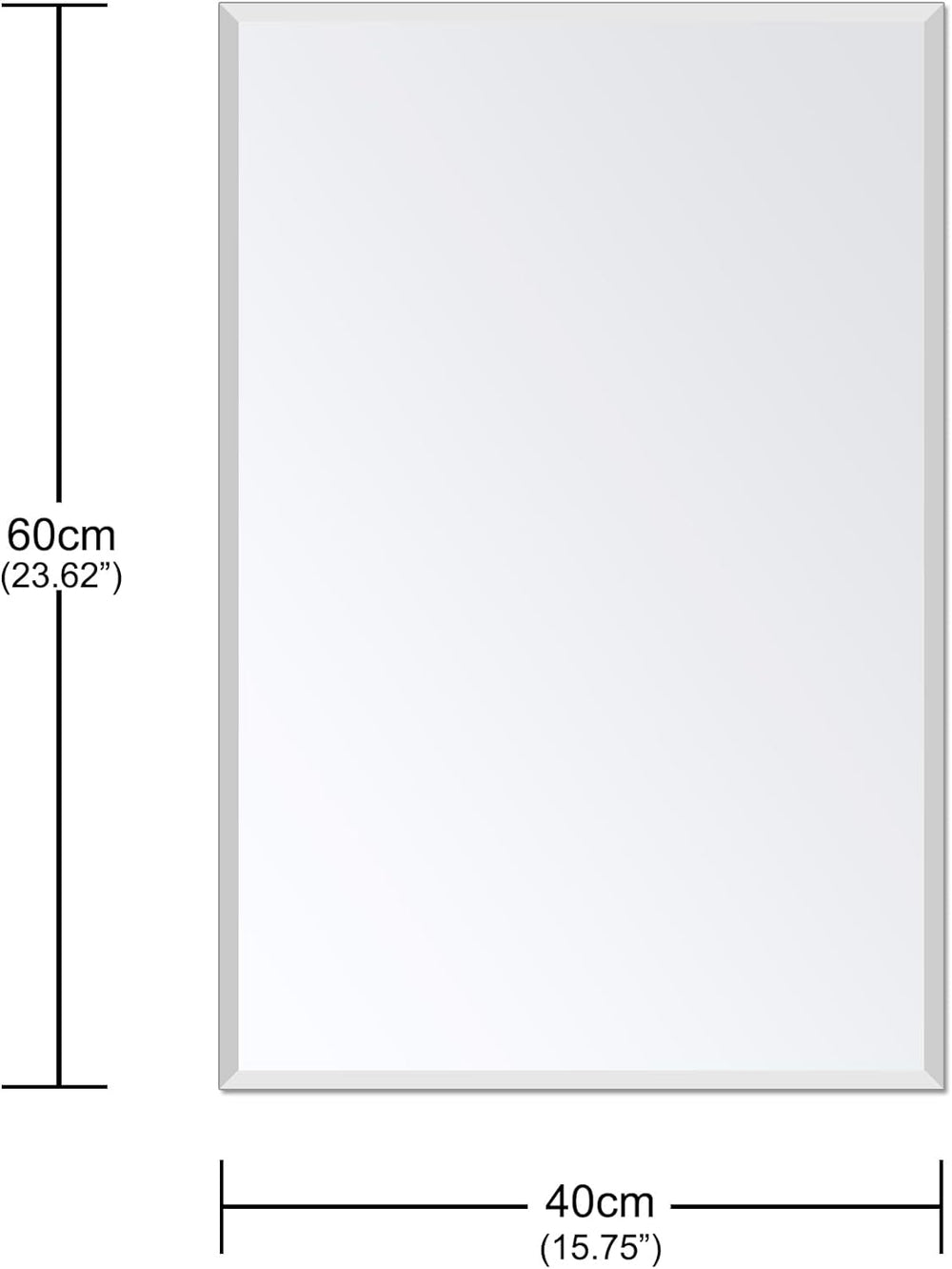 Bathroom Mirror for Over Sink 24x16 Inch Frameless Wall Mirror Rectangle