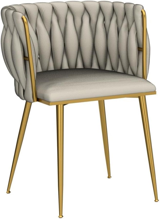 Dining Chairs, Beige Velvet Dining Chairs Set of 2