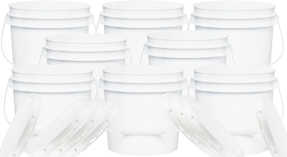 House Naturals 1 Gallon White Bucket with Gasket lid - Food Grade containers ...