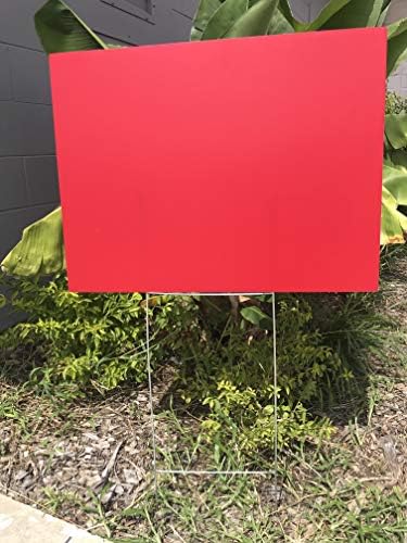 Yard Signs Pack of 10 Red Signs Blank 18''x24'' x 4 mm Corrug...