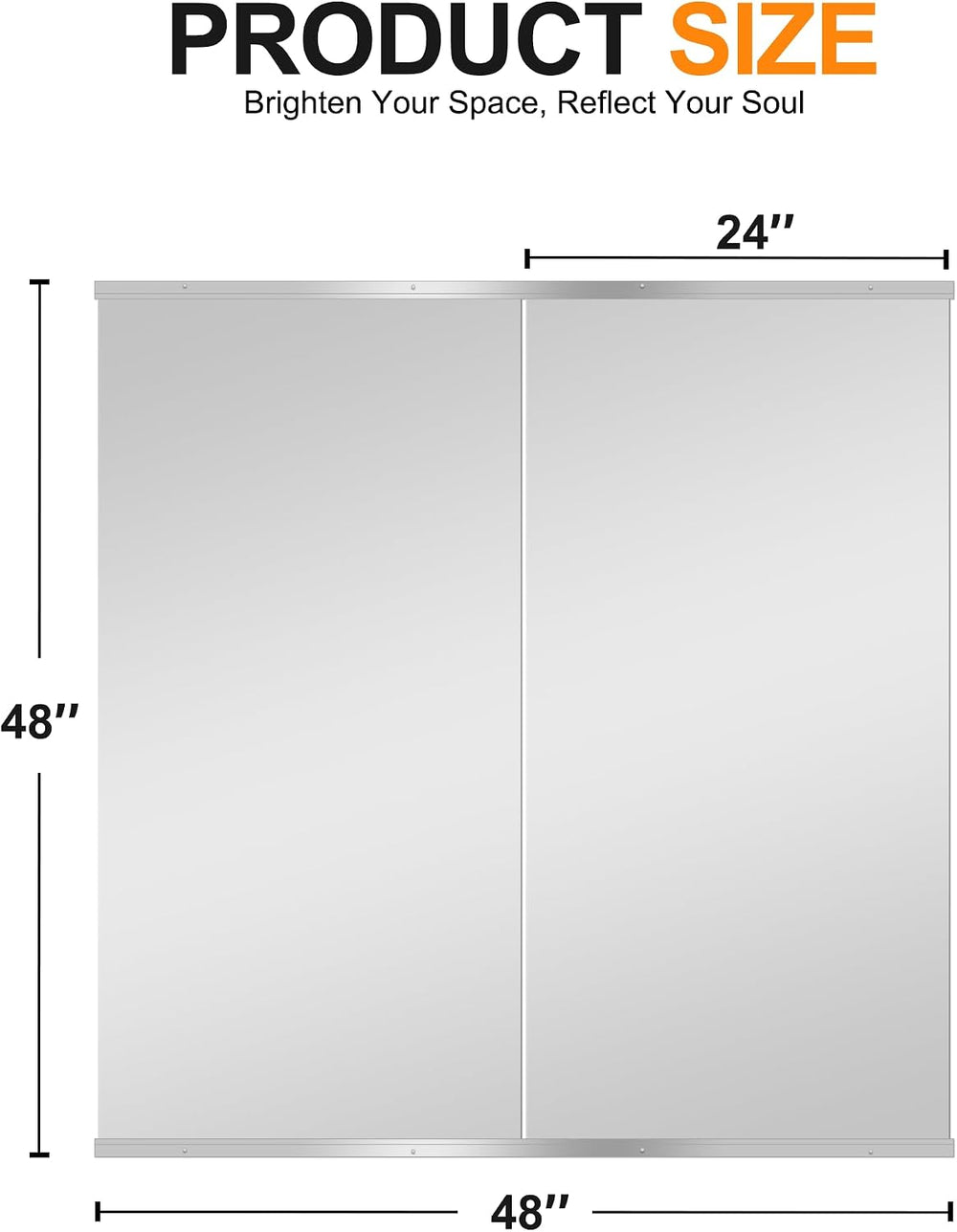 Delma Home Gym Mirror, 48"x24"x2PCS, Silver