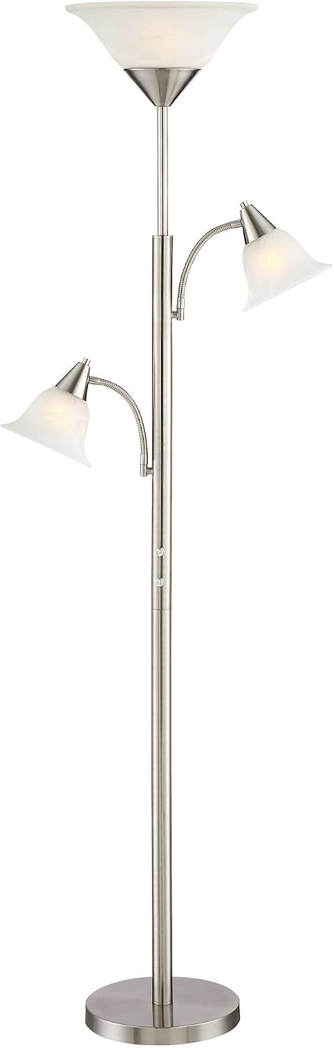 Riordan 71 1/2" Tall Nickel 3-Light Tree Torchiere Floor Lamp