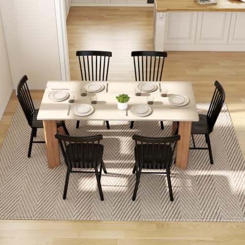 Windsor Dining Chairs Set of 4, Spindle Back Wooden Chairs