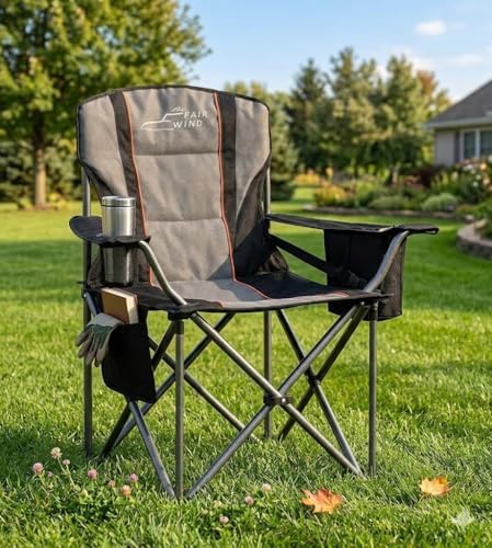 FAIR WIND Fully Padded Oversized Camping Chair Heavy Duty for Adults