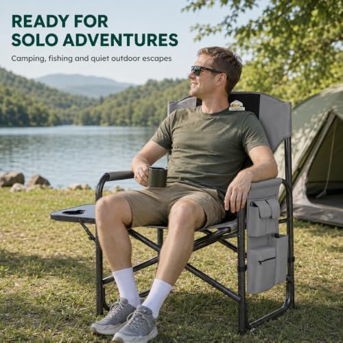 Colegence Oversized Camping Chair, 600-lb Capacity, Heavy-Duty Steel Frame