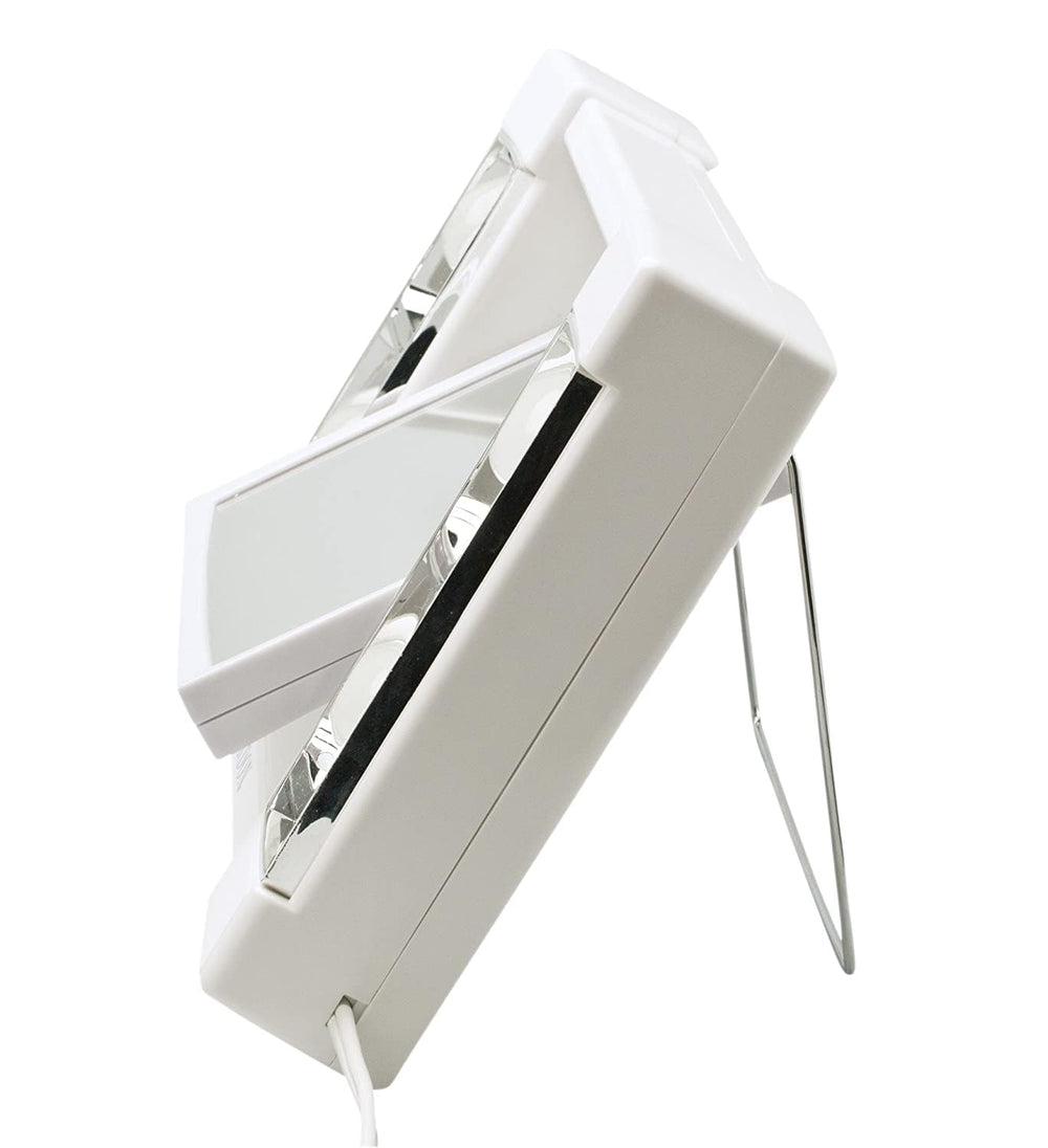 JERDON Lighted Makeup Mirror with 3X Magnification - White - J1010