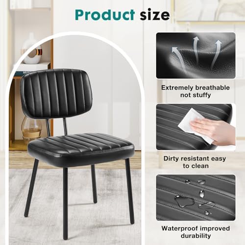 OLIXIS Dining Chairs Set of 4, Upholstered Kitchen Chairs, Black
