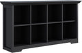 OSCHF 8-Cube Open Bookcase with Base, 2-Tier Low Cabinet, Black