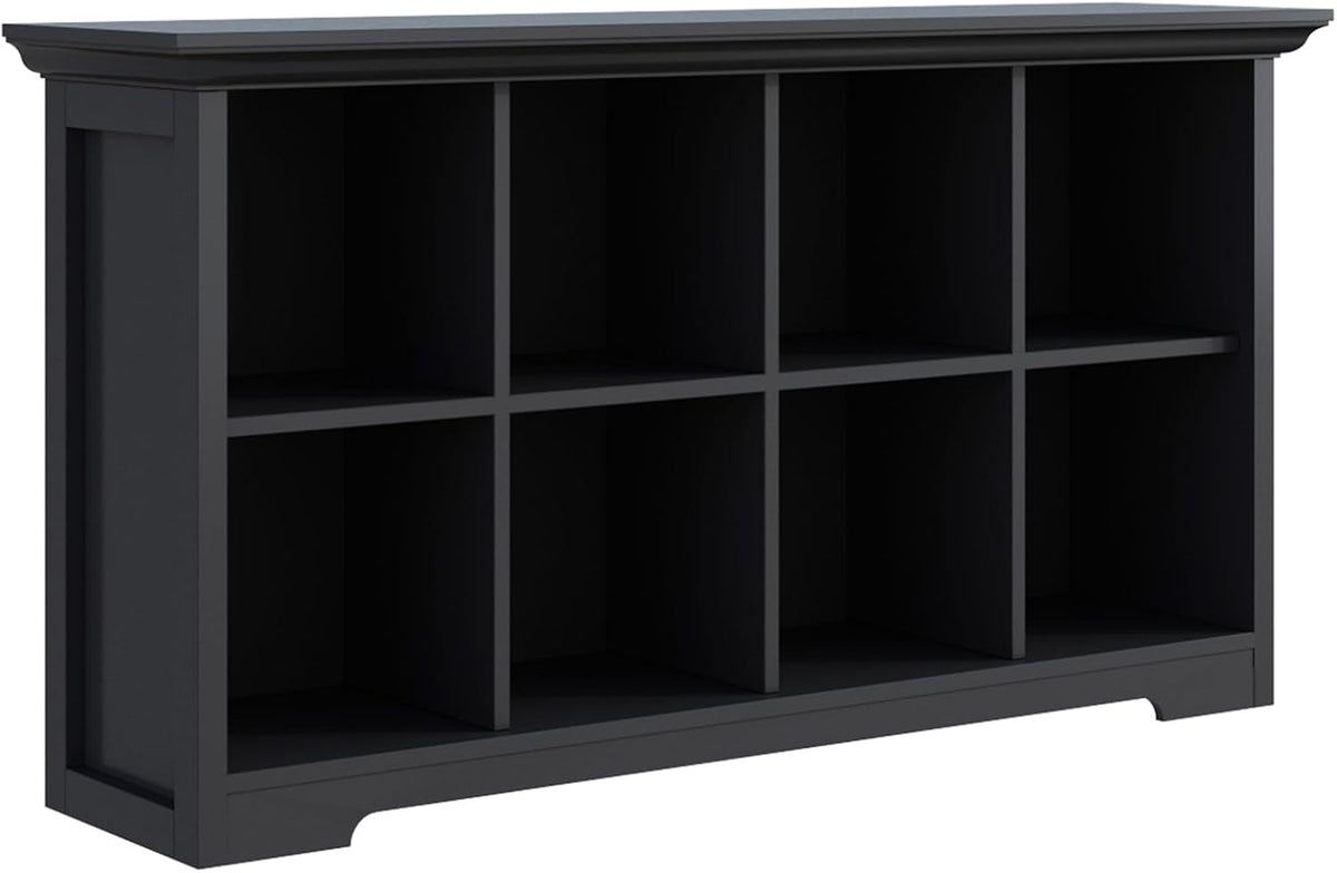 OSCHF 8-Cube Open Bookcase with Base, 2-Tier Low Cabinet, Black