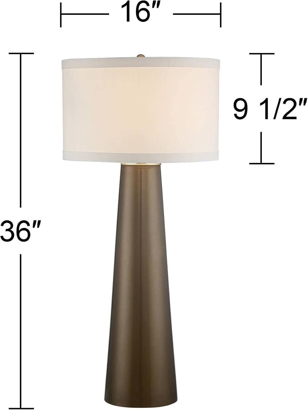 Possini Euro Design Karen 36" Large Table Lamp Dark Gold Glass Modern
