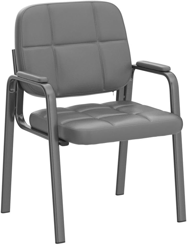 CLATINA Waiting Room Guest Chair with Bonded Leather Padded Arm Rest for Offi...