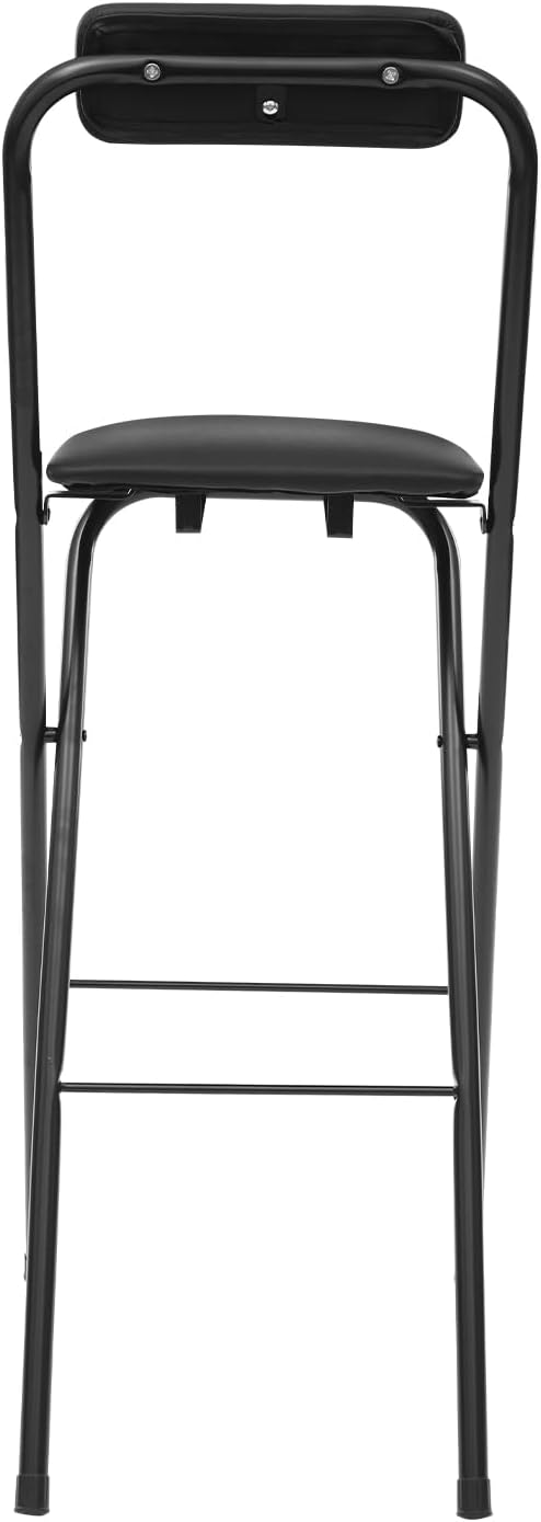 1Pcs Folding Counter Height Bar Stool w/Back,27.5" Cushioned Portable Stool