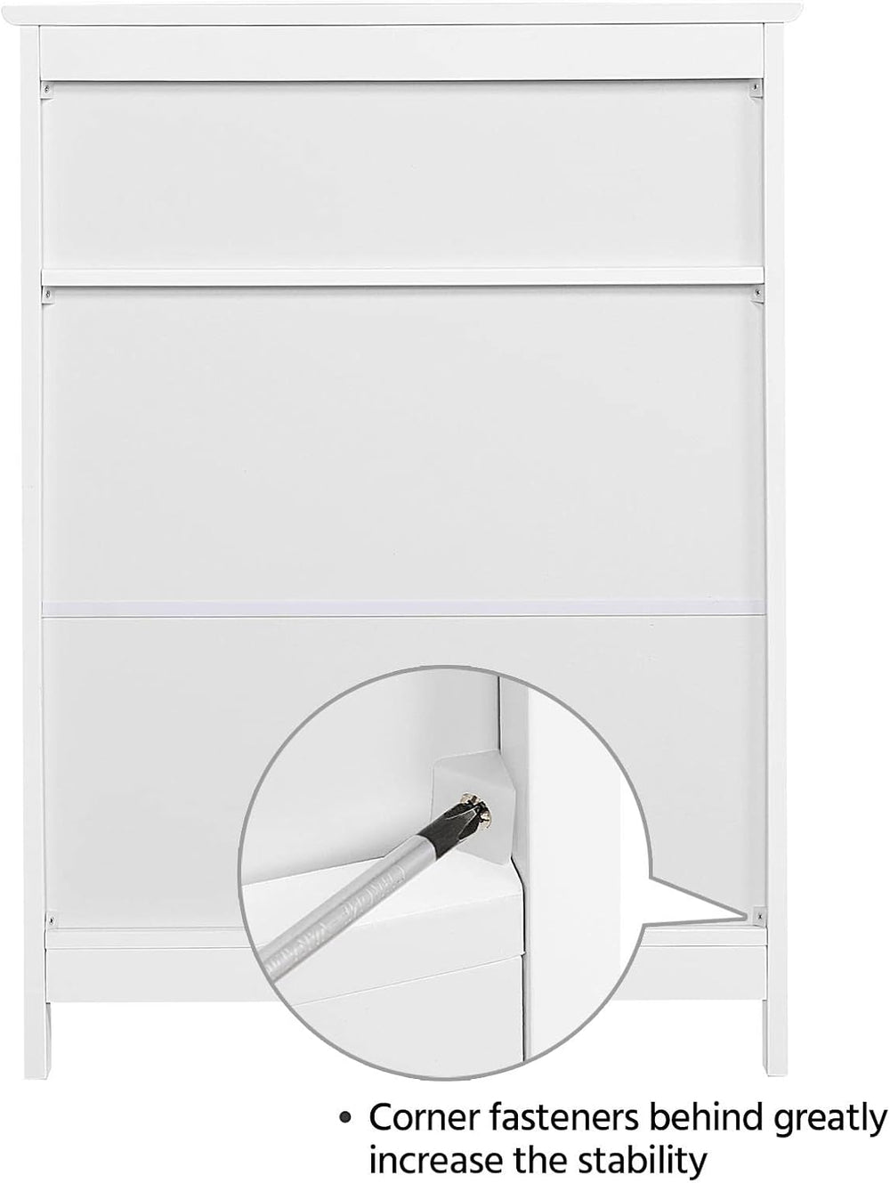 Yaheetech Small Bathroom Storage Cabinet with Double Beadboard Doors, White