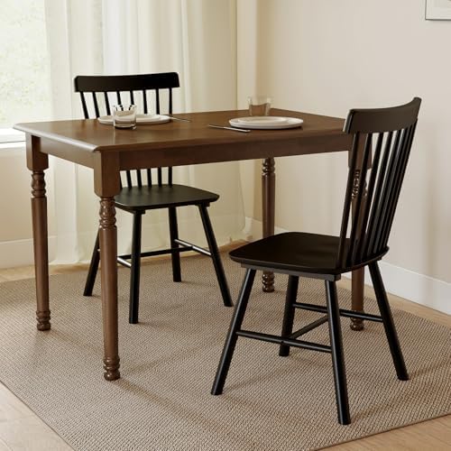 Windsor Dining Chairs Set of 4, Spindle Back Wooden Chairs